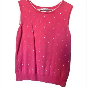 baby pink polka dot sweater vest